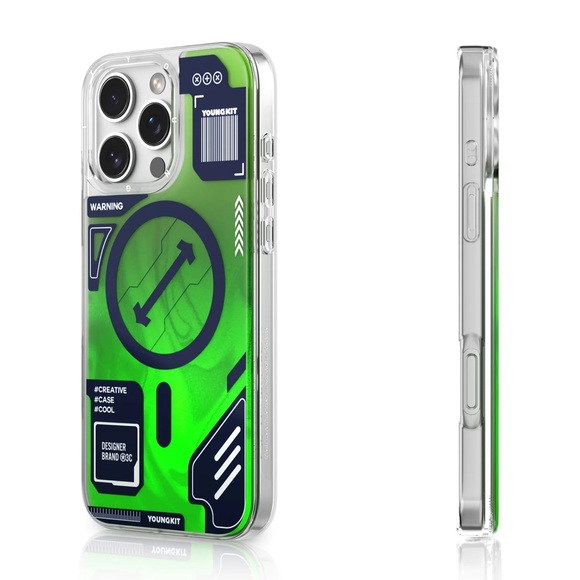Cyberpunk Green Luminous Quicksand iPhone 16 Pro case | NWT - Picture 3 of 6
